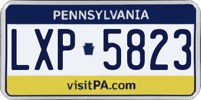 PA license plate LXP5823