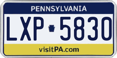 PA license plate LXP5830