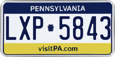 PA license plate LXP5843