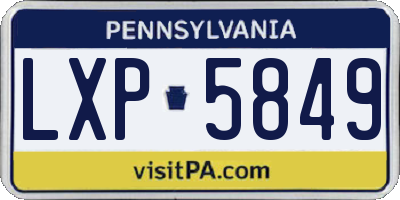 PA license plate LXP5849