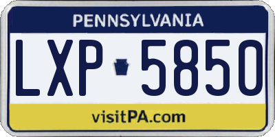 PA license plate LXP5850