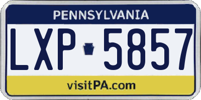 PA license plate LXP5857