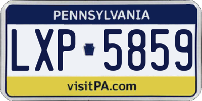PA license plate LXP5859