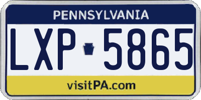 PA license plate LXP5865