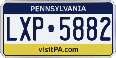 PA license plate LXP5882