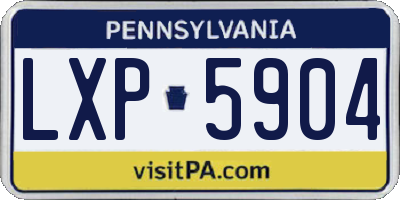 PA license plate LXP5904