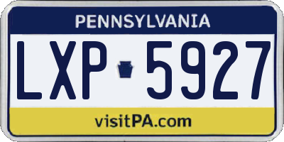 PA license plate LXP5927