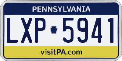 PA license plate LXP5941
