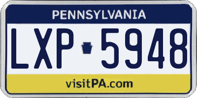 PA license plate LXP5948