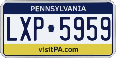 PA license plate LXP5959