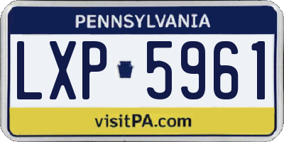 PA license plate LXP5961