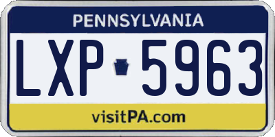 PA license plate LXP5963