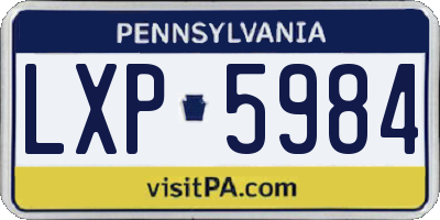 PA license plate LXP5984
