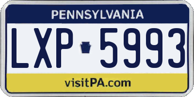 PA license plate LXP5993