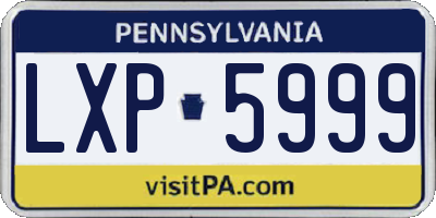 PA license plate LXP5999