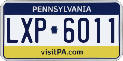 PA license plate LXP6011