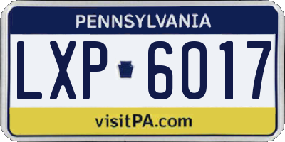 PA license plate LXP6017