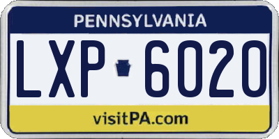 PA license plate LXP6020