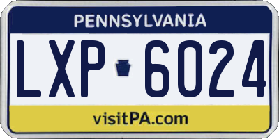PA license plate LXP6024