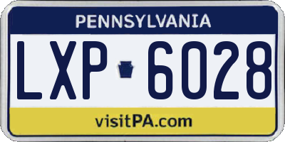 PA license plate LXP6028