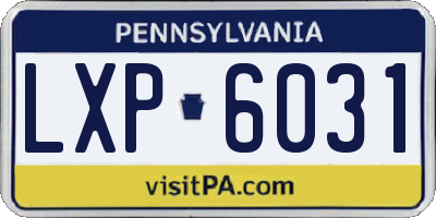 PA license plate LXP6031