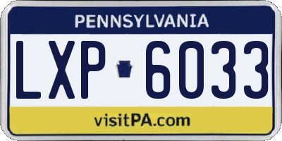 PA license plate LXP6033