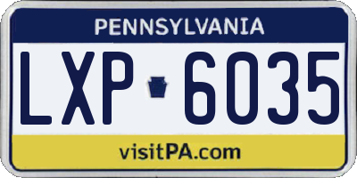 PA license plate LXP6035