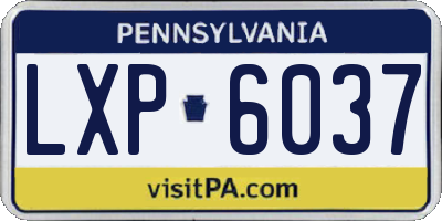 PA license plate LXP6037