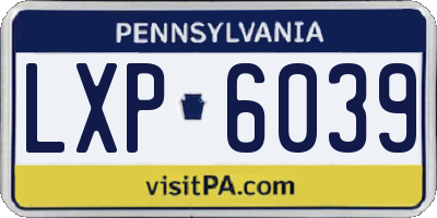 PA license plate LXP6039