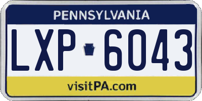 PA license plate LXP6043