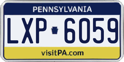 PA license plate LXP6059
