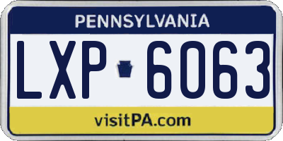 PA license plate LXP6063