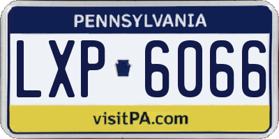 PA license plate LXP6066