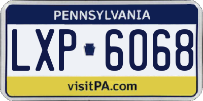 PA license plate LXP6068