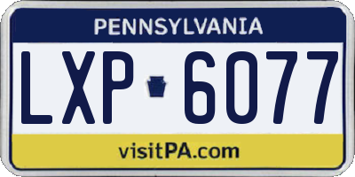 PA license plate LXP6077