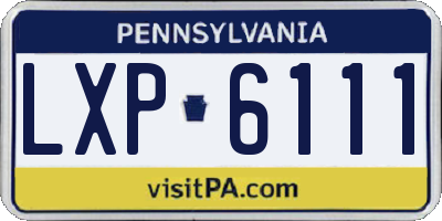 PA license plate LXP6111
