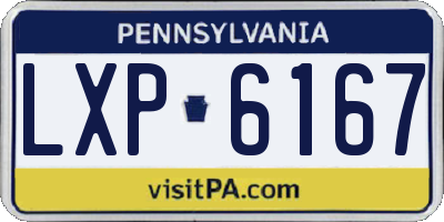 PA license plate LXP6167