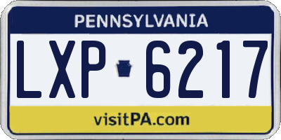 PA license plate LXP6217