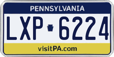 PA license plate LXP6224