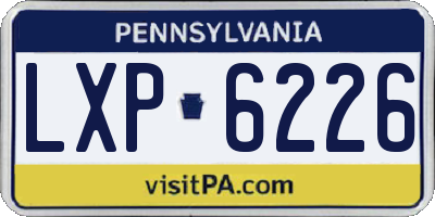 PA license plate LXP6226