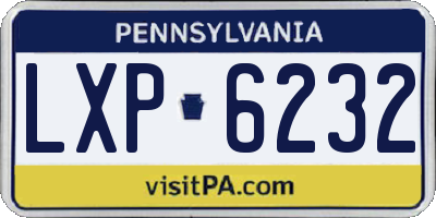 PA license plate LXP6232