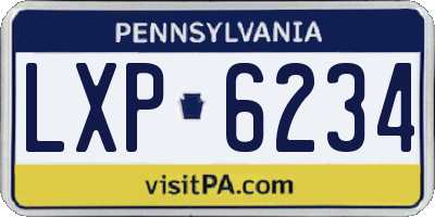 PA license plate LXP6234