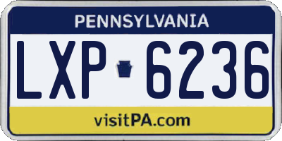 PA license plate LXP6236