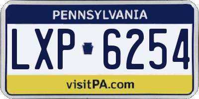 PA license plate LXP6254