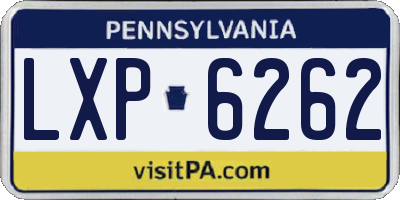 PA license plate LXP6262