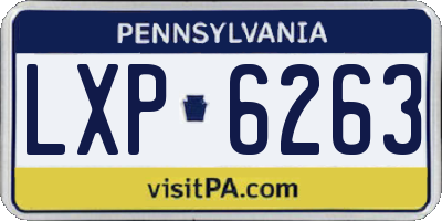 PA license plate LXP6263