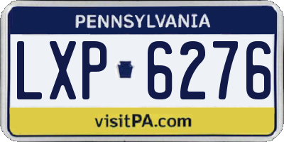 PA license plate LXP6276