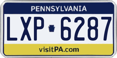 PA license plate LXP6287