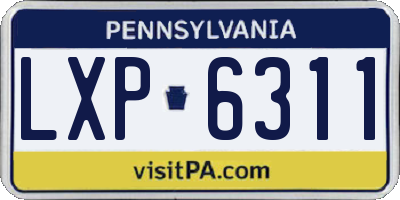 PA license plate LXP6311