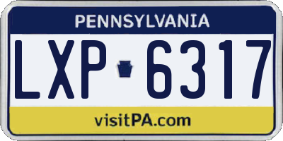 PA license plate LXP6317